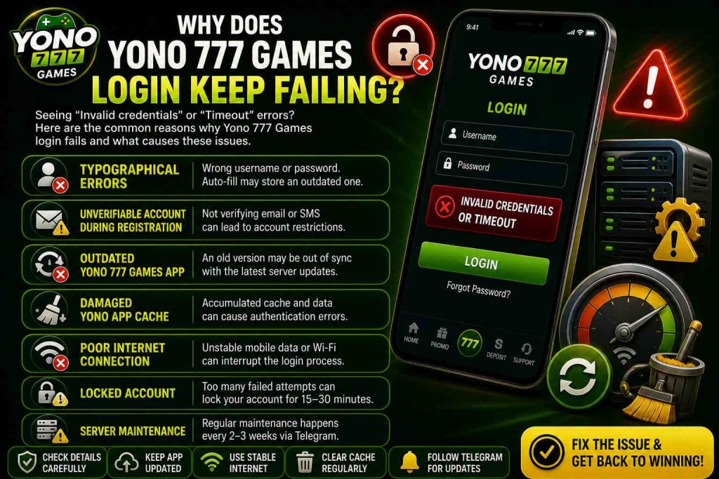 Yono 777 Login Fails